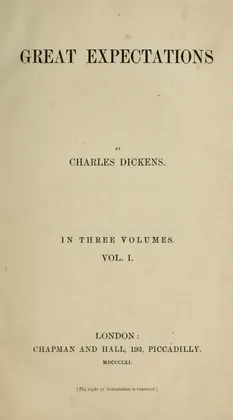 Title page of Great Expectations, Chapman and Hall, 1861