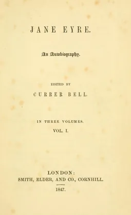 Title page of Jane Eyre, Smith, Elder, 1847