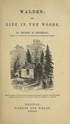 Title page of Walden, Ticknor and Fields, 1854